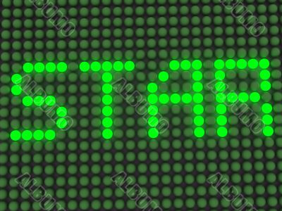 word on the electronic display