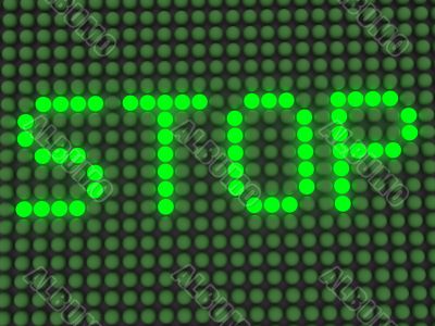 word on the electronic display