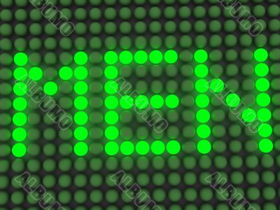 word on the electronic display