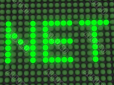 word on the electronic display