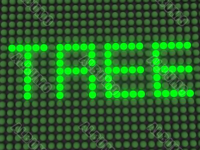 word on the electronic display