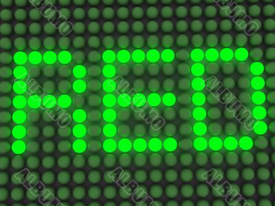 word on the electronic display