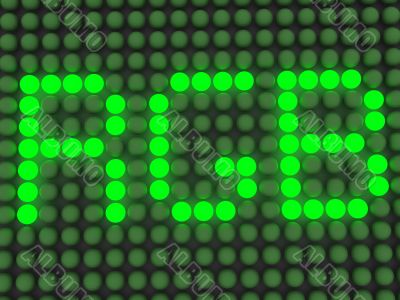 word on the electronic display