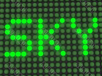 word on the electronic display