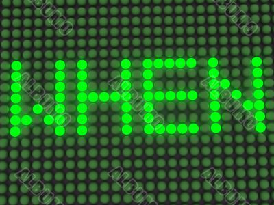 word on the electronic display