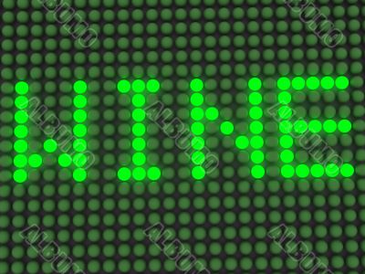 word on the electronic display