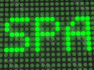 word on the electronic display
