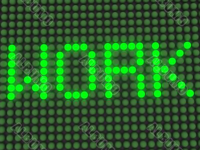 word on the electronic display