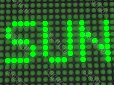 word on the electronic display