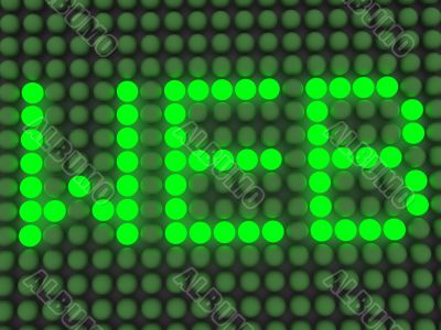 word on the electronic display