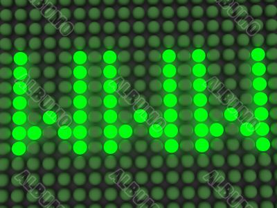 word on the electronic display