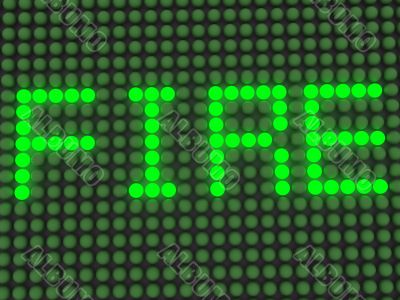 word on the electronic display