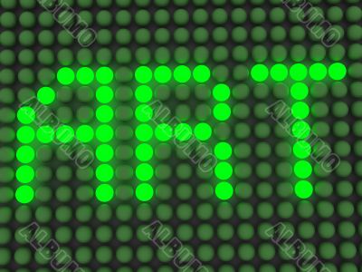 word on the electronic display