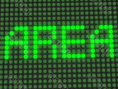 word on the electronic display