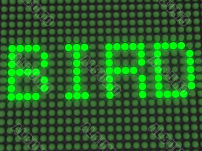 word on the electronic display