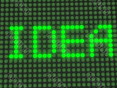 word on the electronic display