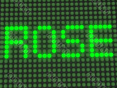 word on the electronic display
