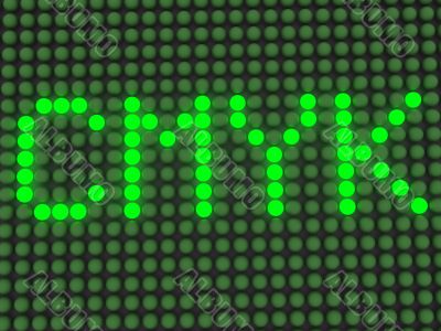 word on the electronic display