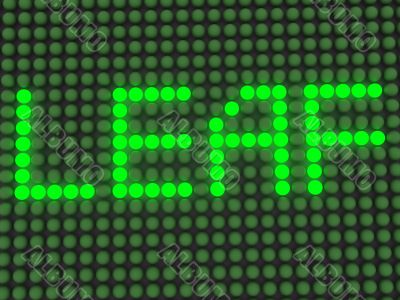 word on the electronic display