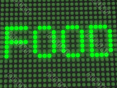 word on the electronic display