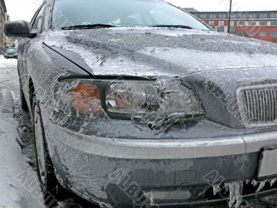 Modern Car In Ice