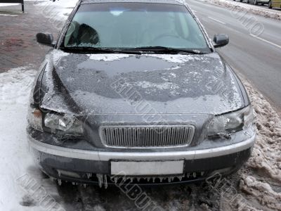 Modern Car In Ice