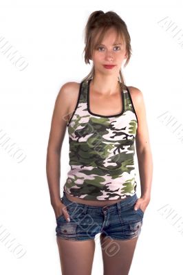Pretty young military woman
