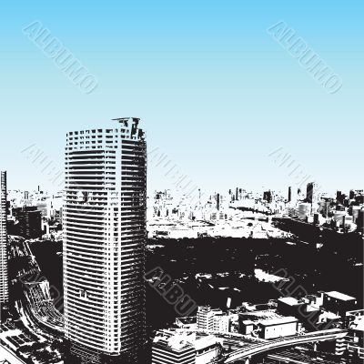 Grunge style skyscrapers