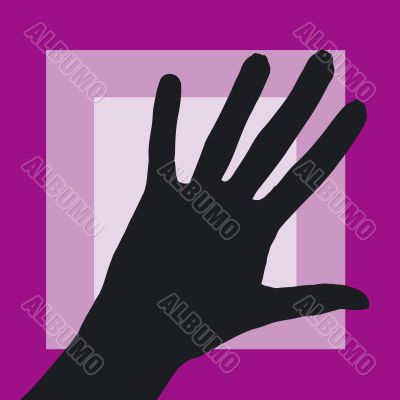 Hand on a pink background