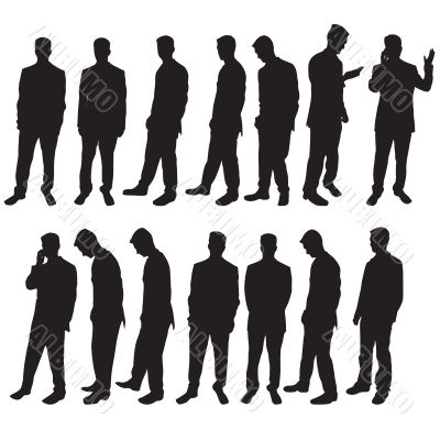Business man silhoutettes