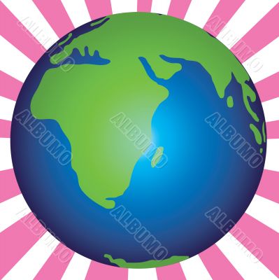Globe on a retro background