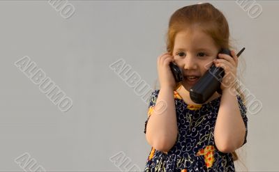 Girl with two phones