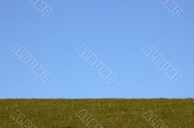 grazing land and blue sky