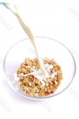 Breakfast grain with milk