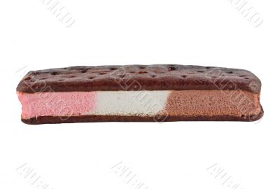 Neapolitan Ice Cream Sandwich on white
