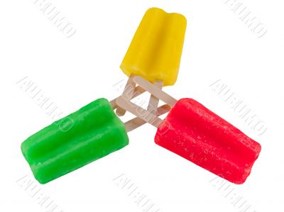 popsicle trio on white