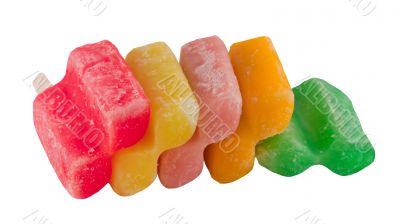 sideways stack popsicles on white