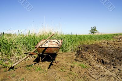 Barrow on a field