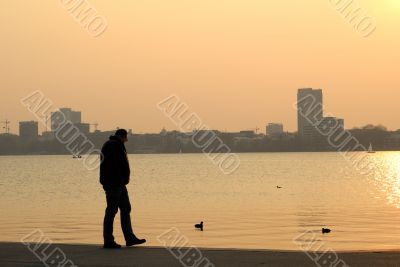 Man in the sunset
