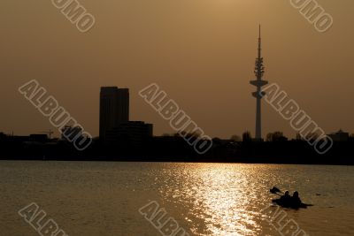 Sunset in the city