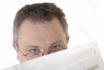 Reading the newspaper
