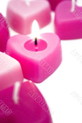 Burning heart candle