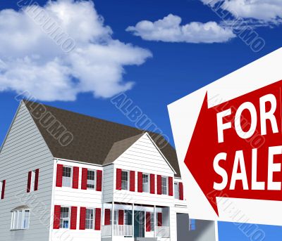 Home FOR SALE Sign Illustration