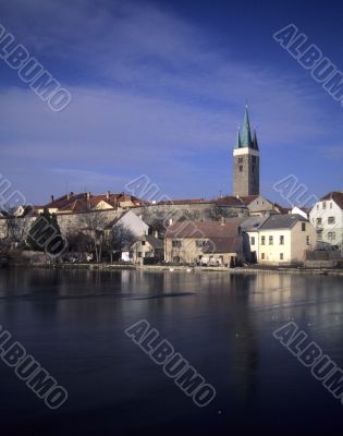 Baroque town with church steeple