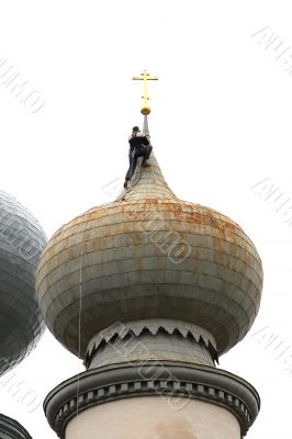 The spider-man on a dome of church 1
