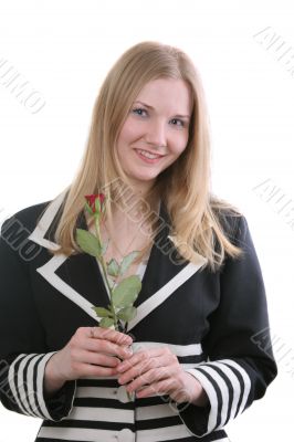 pretty young teacher with flower