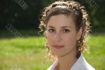 The girl on the nature