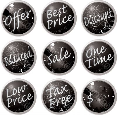 sale buttons black