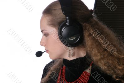 pretty with headphones