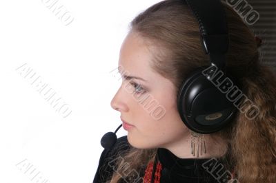 pretty with headphones